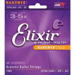 ELIXIR NANOWEB BRONZE SET CORDE PER CHITARRA ACUSTICA SCALATURA 010 -047 TENSIOE EXTRA LIGHT