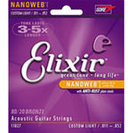 ELIXIR NANOWEB BRONZE SET CORDE PER CHITARRA ACUSTICA SCALATURA 011 -052 TENSIONE LIGHT