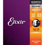 ELIXIR NANOWEB BRONZE SET CORDE PER CHITARRA ACUSTICA SCALATURA 012 -053 TENSIONE LIGHT 11052