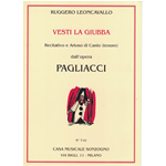 LEONCAVALLO VESTI LA GIUBBA PER TENORE DALL'OPERA PAGLIACCI